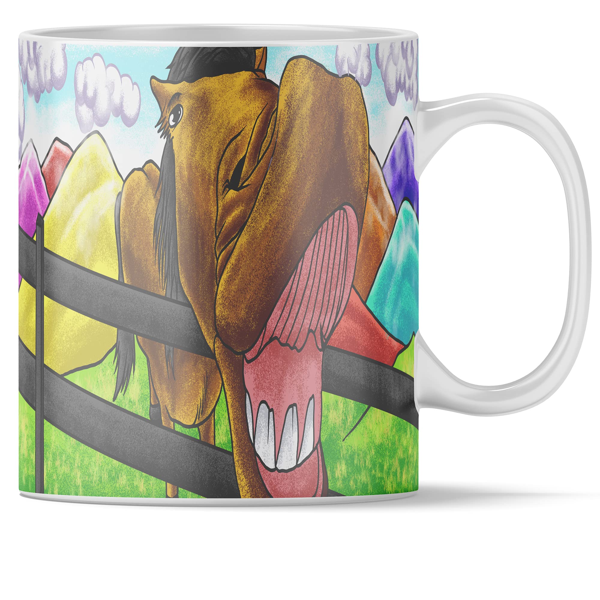 Bauernhoftier-Tassen-Set mit 4 x 11 Unzen - Hund, Pferd, Kuh und Schaf - Hochwertige Keramiktassen mit Tiermotiven | Kaffeetasse Teetasse Geschenkidee Geschenk | Tasse (4 x 11oz set Becher-Set)