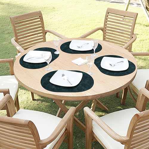 Miniatura 6 de ADRIMER Juego de 12 manteles individuales ovalados resistentes al calor, lavables de 12 x 17 pulgadas, manteles individuales impermeables, manteles