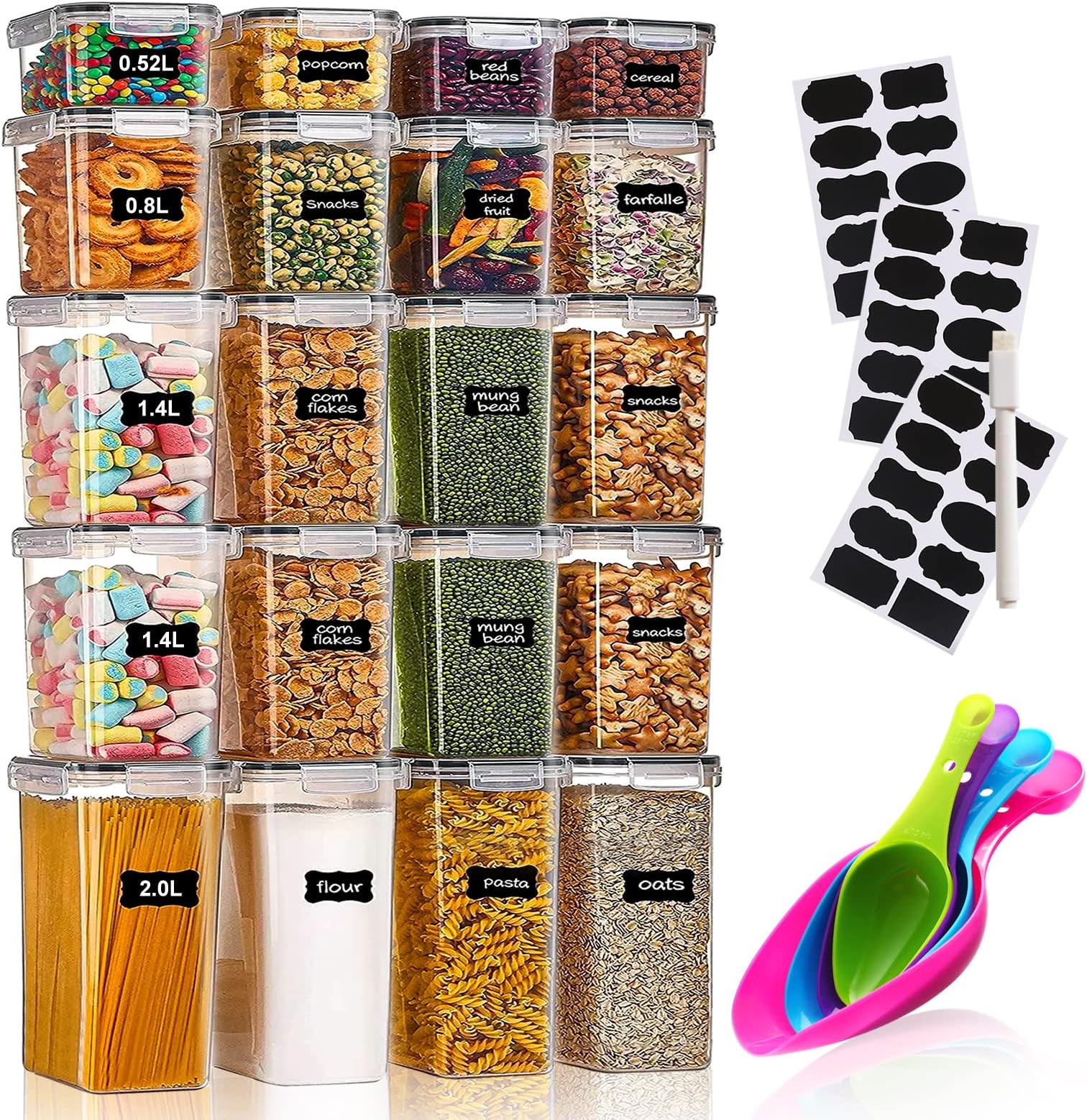 Fulenyi Boîte Contenants Alimentaire, 5kg Stockage Riz En Plastique, Boîte Rangement Riz, Distributeurs Céréales Pour Céréales Avoine Pâtes