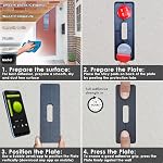 Support mural collant universel sans rupture compatible avec Aosu, Arlo, Blink, Eufy, Nest, Netamo, Reolink, Tapo, Wyze Video Doorbell Wireless Security Camera & Autres adhésifs (SLIM taille)