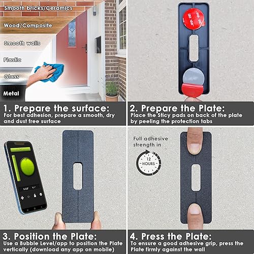 Vista 40 de Cuña de montaje en esquina de 45° compatible con Google Nest Hello Video Doorbell de 1ª generación, con cable, te permite apuntar timbre, mejor