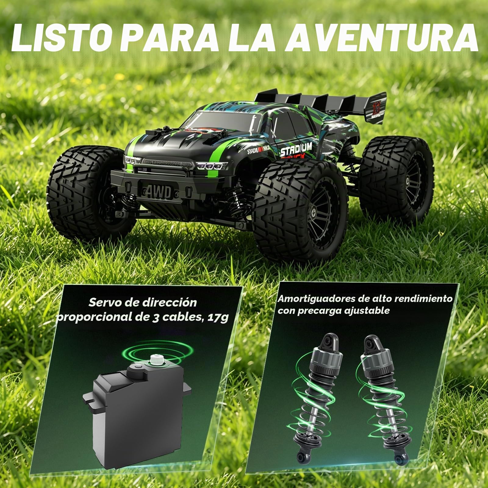 HAIBOXING Coche teledirigido, 2,4 GHz 1:18 proporcional 4WD 36+ km/h Hobby Offroad Monster RC Truck, impermeable RC Truggy RTR Toy