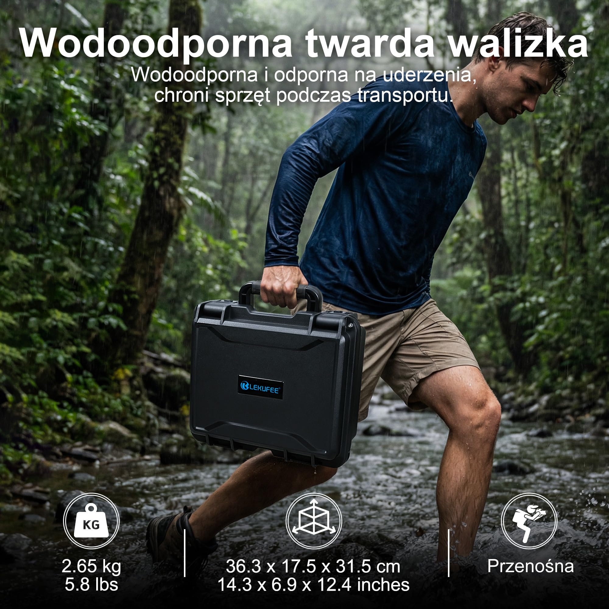 Lekufee Wodoodporna Twarda Obudowa do dronów DJI Neo 2, Fly More Combo, DJI RC 2/N3,Goggles N3/3, RC Motion 3 i akcesoriów (tylko obudowa)