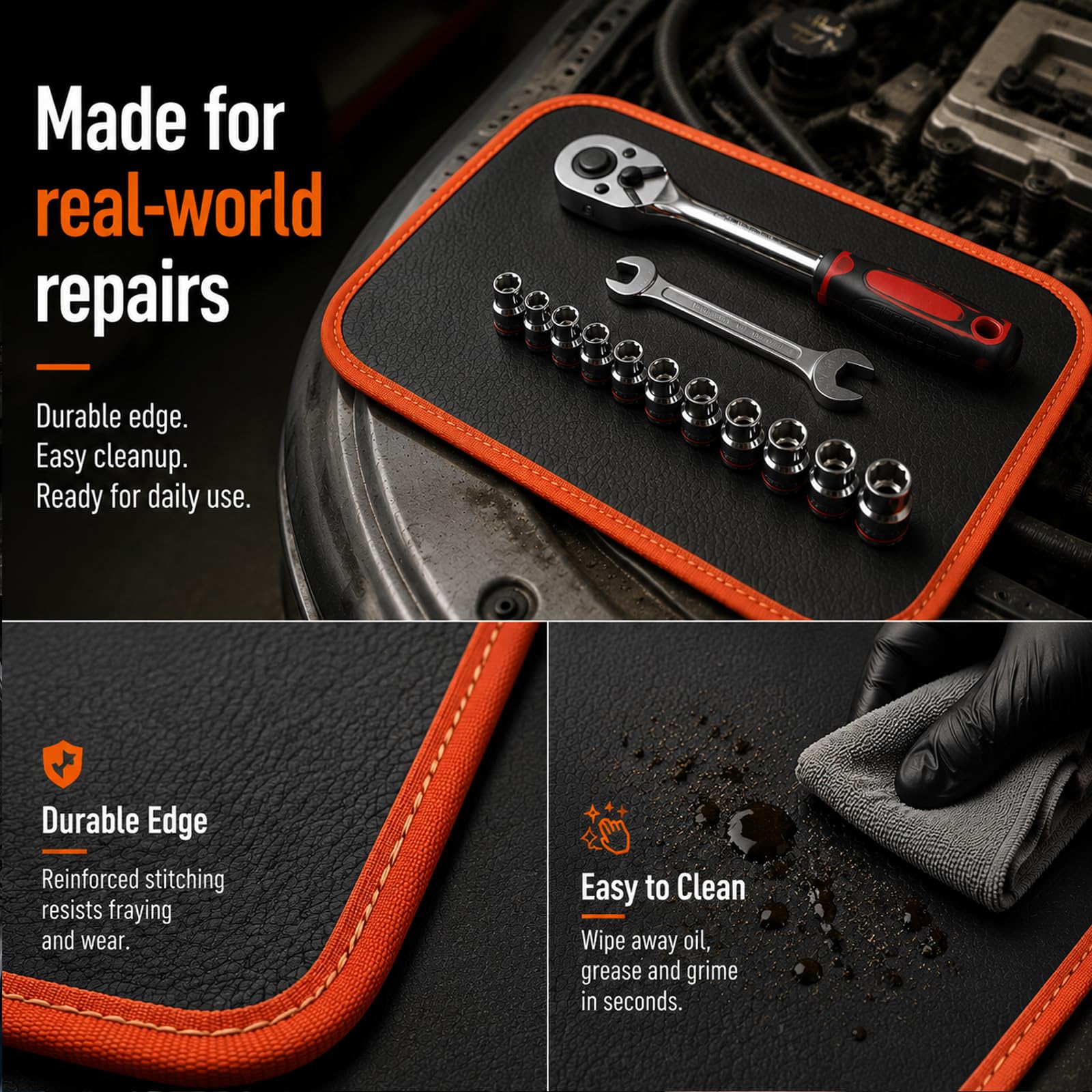 3-Piece Magnetic Tool Mat Set with Pickup Tool for Mechanics — Amazon image 6