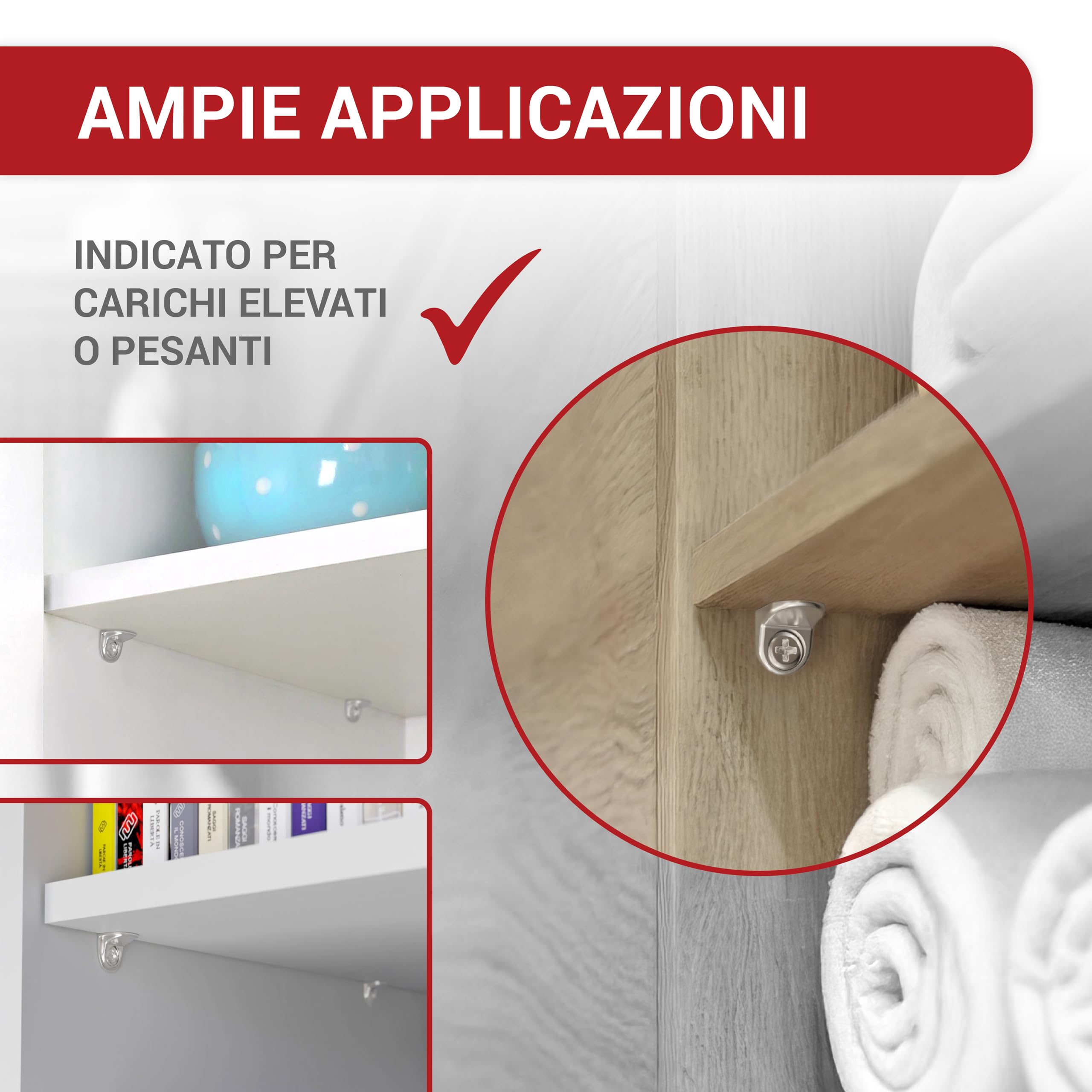 Reggipiano Angolare In Zama - Set 40 Pezzi, Per Mensole E Armadi, Foro 5mm - Foto 7