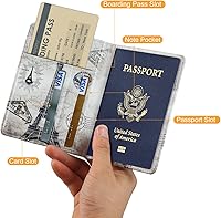 Vista 2 de EpicGadget - Funda de piel sintética con bloqueo RFID para pasaporte, funda de viaje tipo cartera, Eiffel Tower, Cartera Rfid
