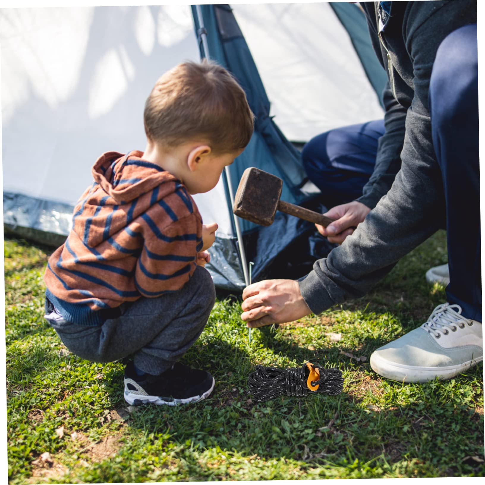 HONMEET 6Pcs Multi Function Camping Straps Reflective Tent Fixing Ropes for Outdoor Activities Durable Tarp Rope Versatile Camping Accessories for Climbing Hiking