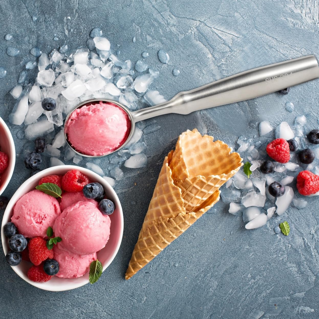 304 Stainless Steel Ice Cream Scoop with Ergonomic Handle