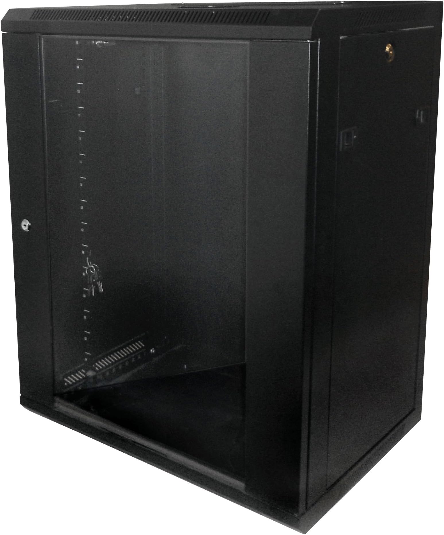 15U-High 18''-Deep 19''-Wide Wallmount Cabinet Enclosure Network Rack Locking Glass Door