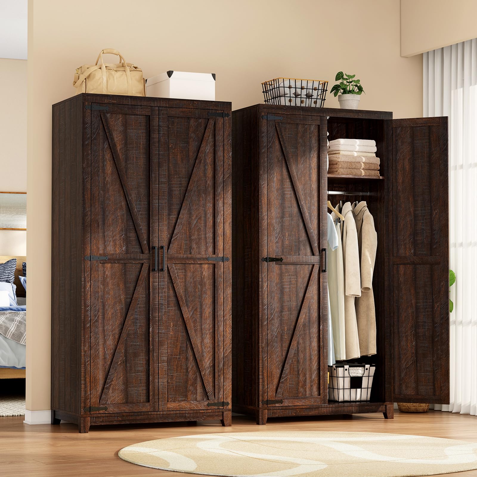 LUXOAK 70-inch 2-Piece Wardrobe