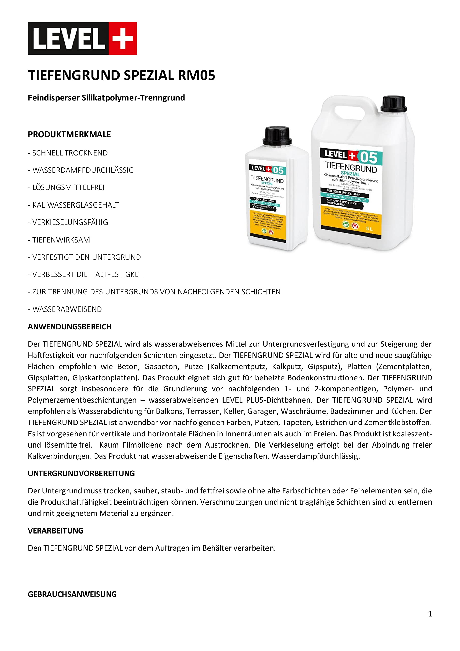 Grunt Krzemianujący 5L Grunt Głęboko Penetrujący + Szkło Wodne Level+05