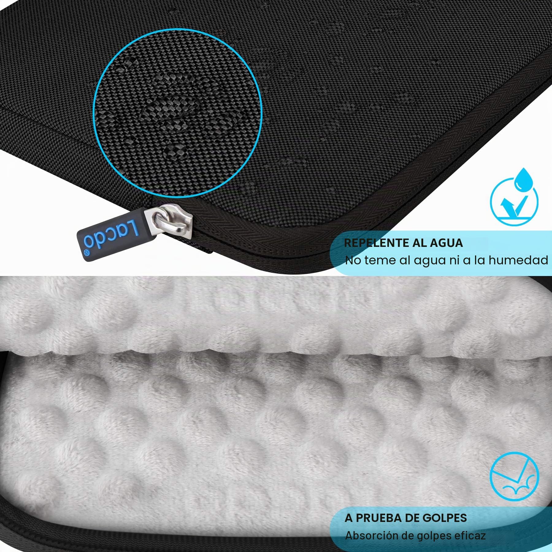 Lacdo Funda Protectora Estuche Antigolpes de CD DVD Disco Duro Externo para Burner Player Writer BLU-Ray ASUS/HP/LG/DELL/Apple USB SuperDive Transporte Portátil Antigolpes Repelente al auga, Negro