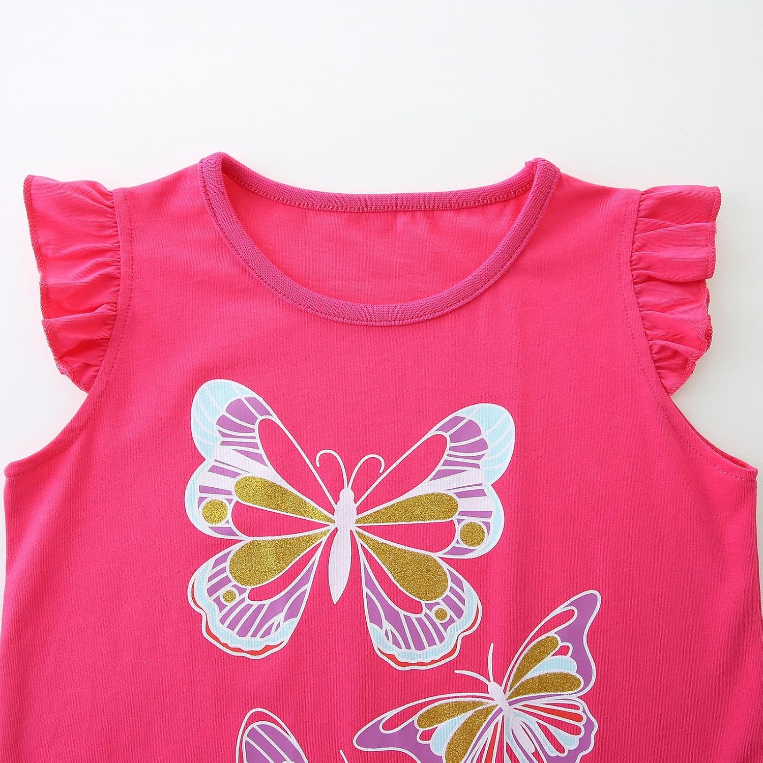 Frogwill Little Girls 2 Pieces Playwear Set with Bow and Applique - Image 3