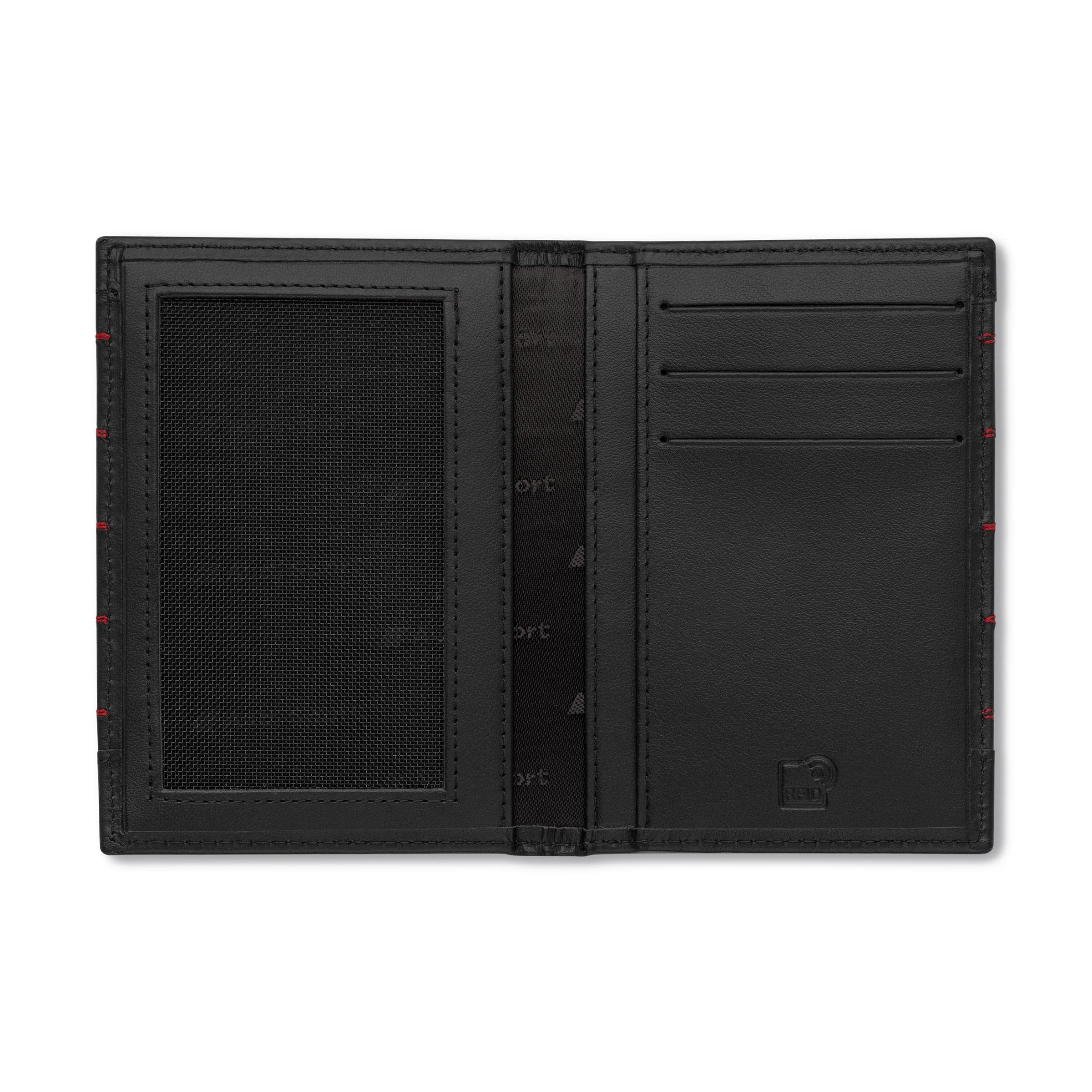 Audi 3152201500 etui na dowód rejestracyjny pojazdu, skórzany pokrowiec, dokumenty pojazdu, etui RFID, czarno-czerwone, Audi Sport Design