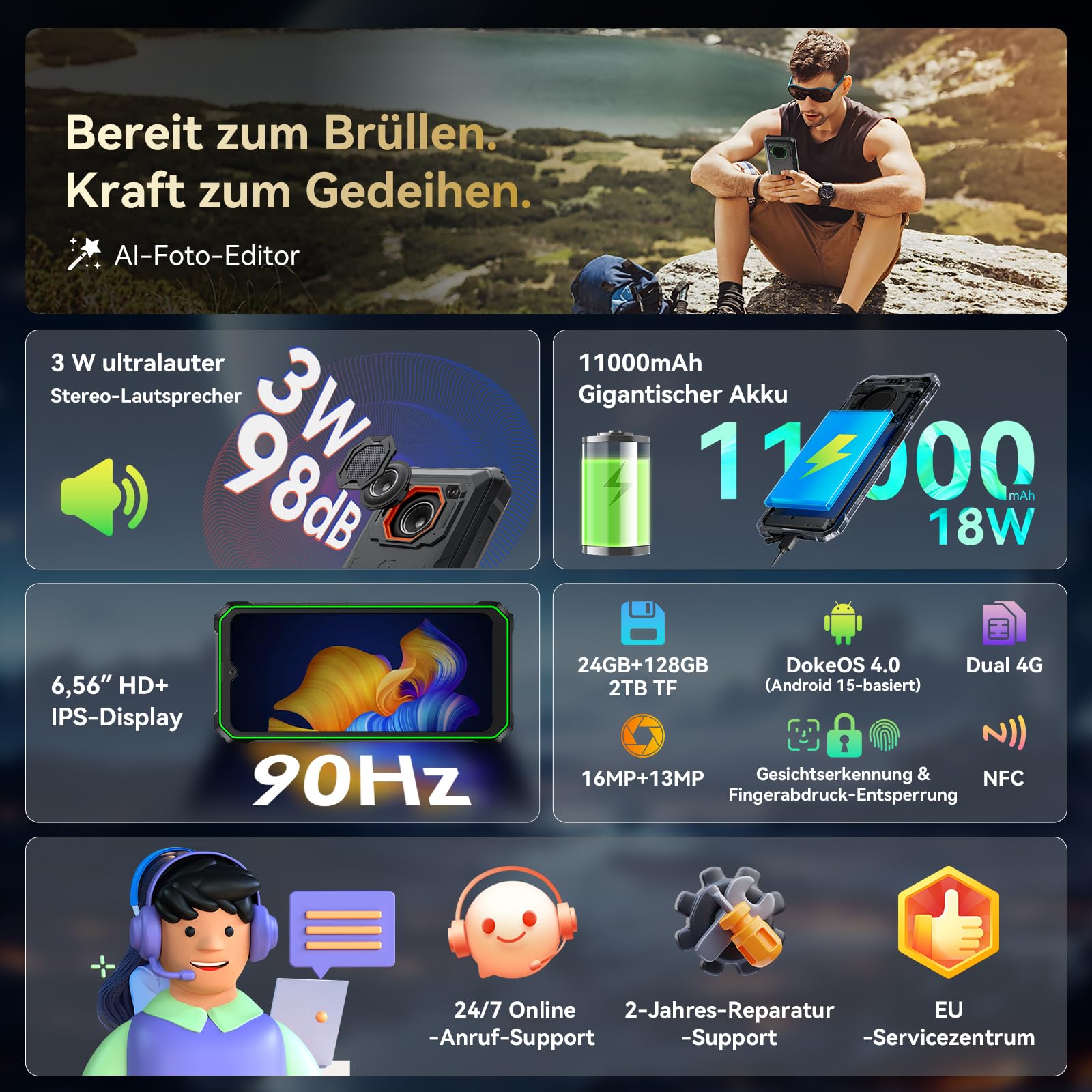 Blackview BV6200 Plus Outdoor Handy 11000mAhB+128GB/2TB – Bild 2