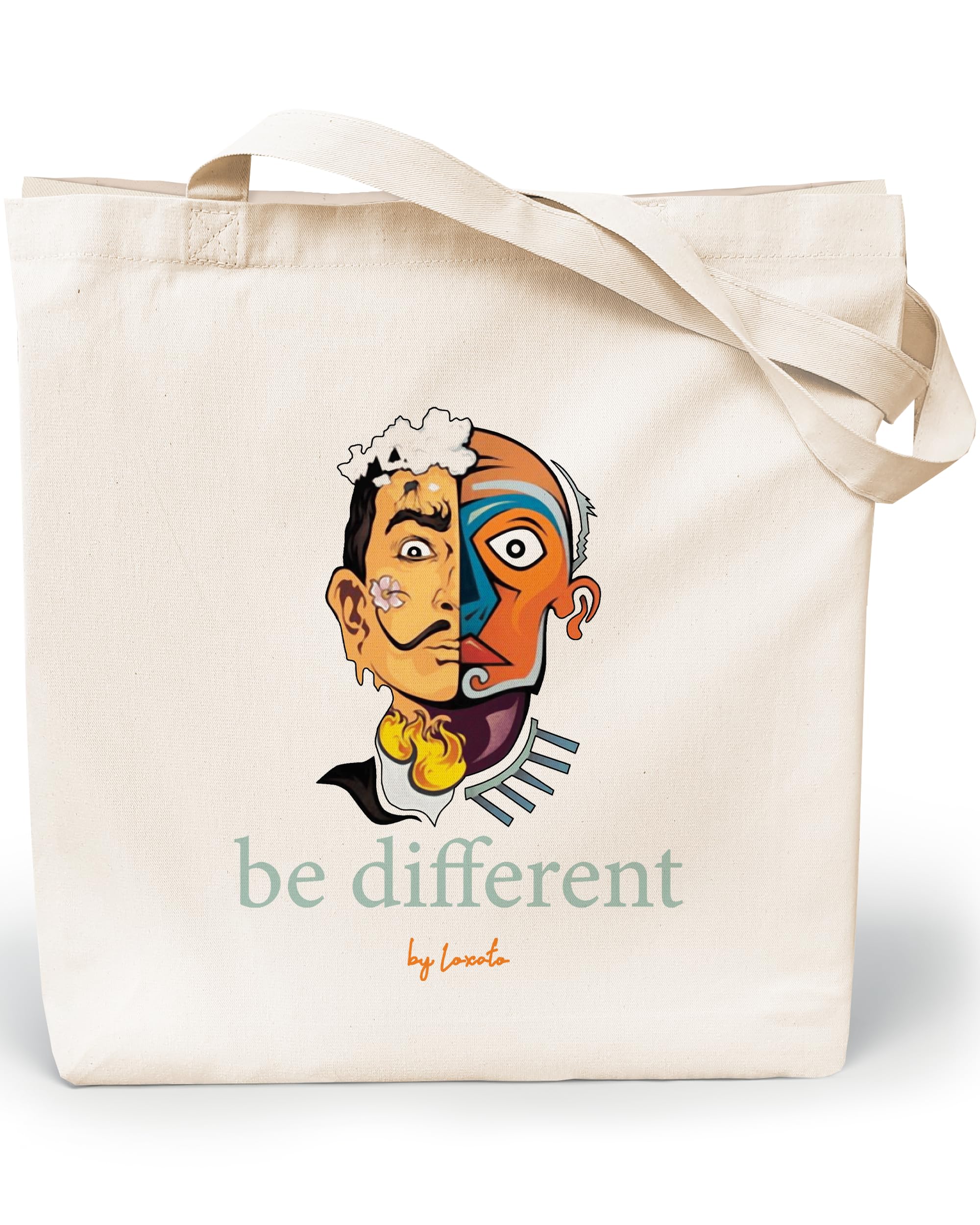 Bolsa Tela Tote Bag - Bolsos Bandolera Mujer - Bolsas de Algodón Natural 100% Reutilizables - Extra Ancho 8cm Asas Largas 70cm 220 gr/m2 - Bolsas de Tela Bonitas — view 16
