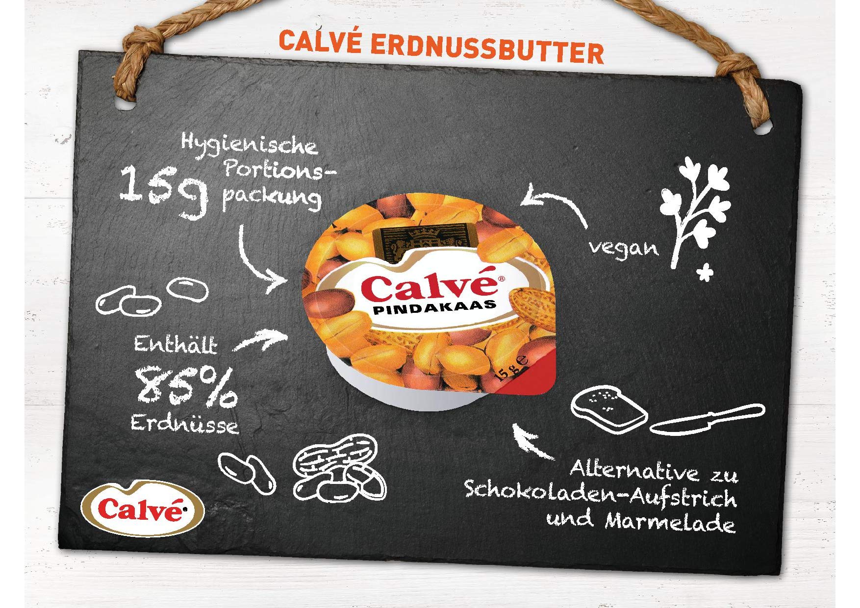 Calvé Masło orzechowe 200 x 15 g, 1 opakowanie (1 x 3 kg)