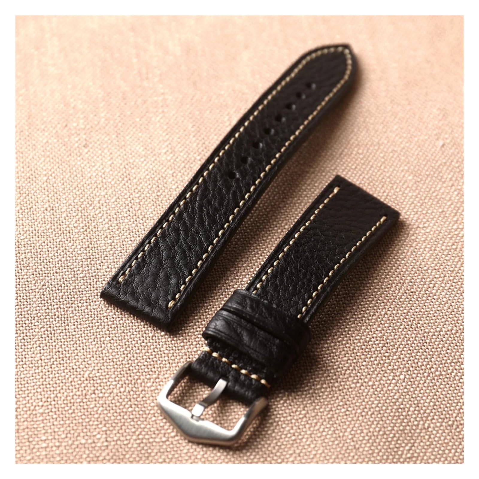 Ręcznie robiony skórzany pasek do zegarka 18 20 22 mm vintage brązowa czarna męska bransoletka w stylu retro