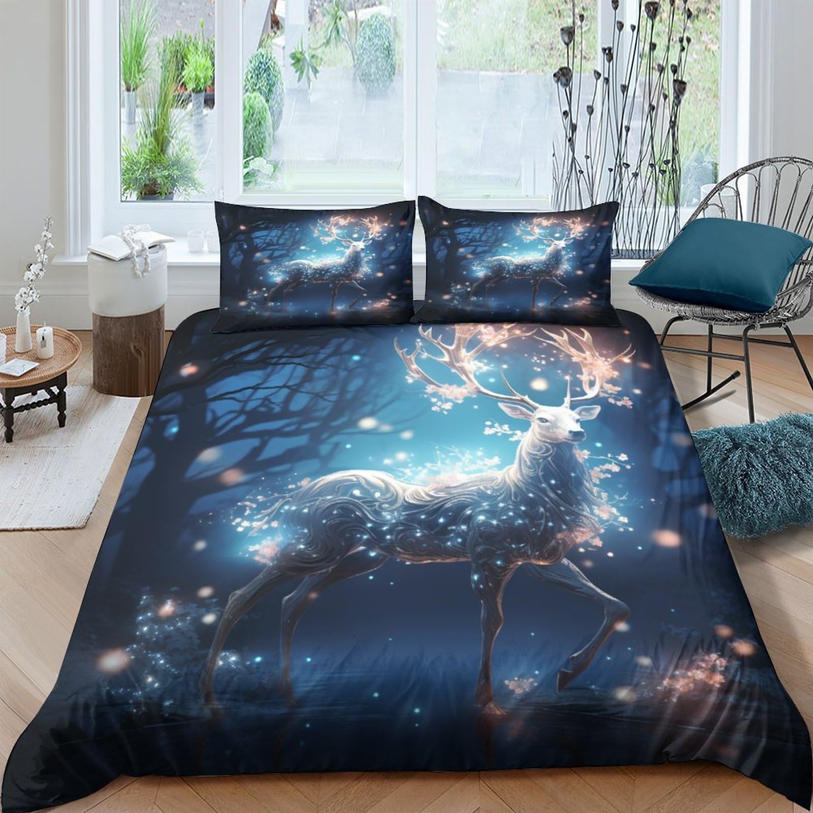 Parure de lit Moose 3D contre les chambres ternes housse de couette King 220x240cm pour la famille