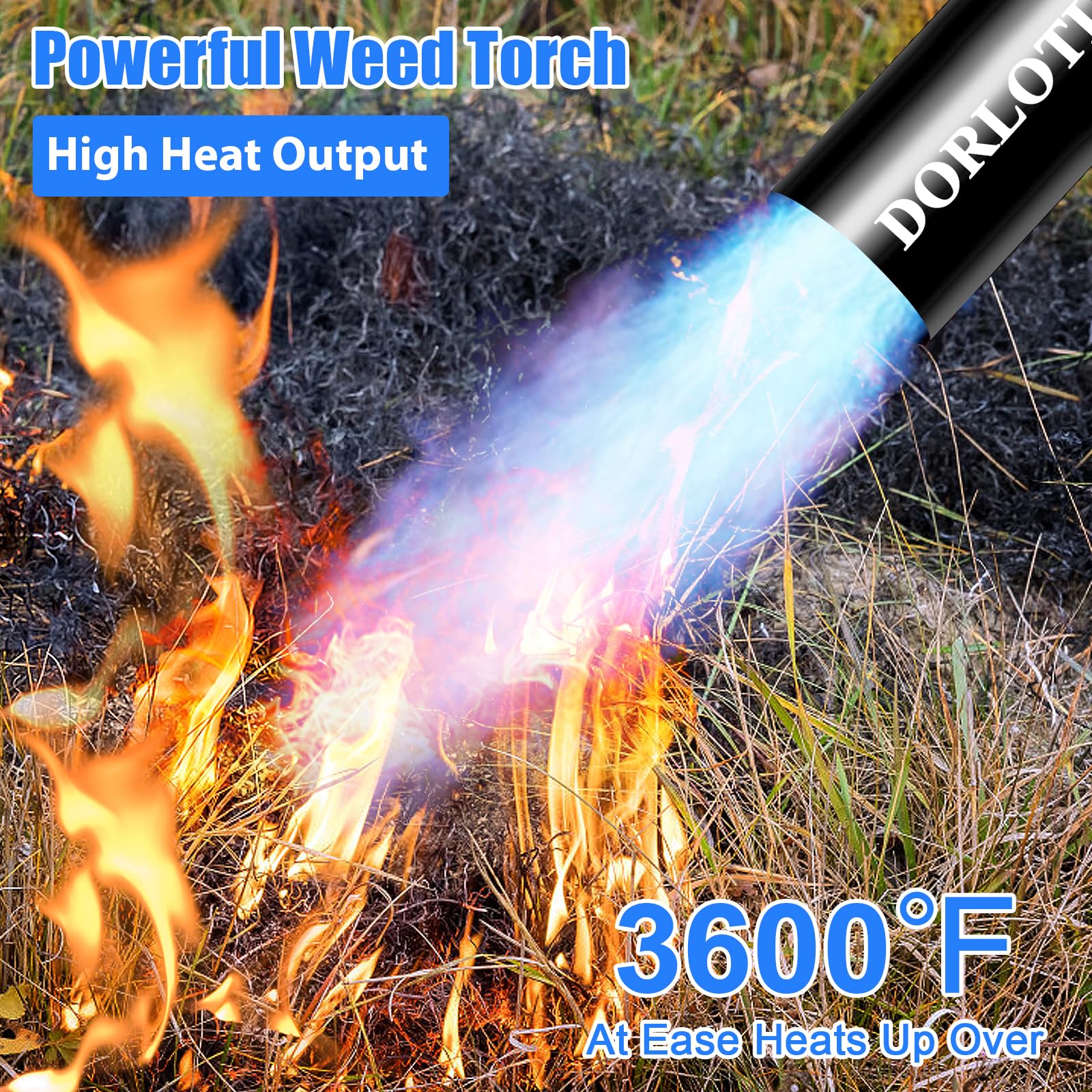 Kit de brûleur de mauvaises herbes au propane avec tuyau de 3 m, auto-allumage pour désherbage, asphalte, fonte de neige, marquage routier, barbecue