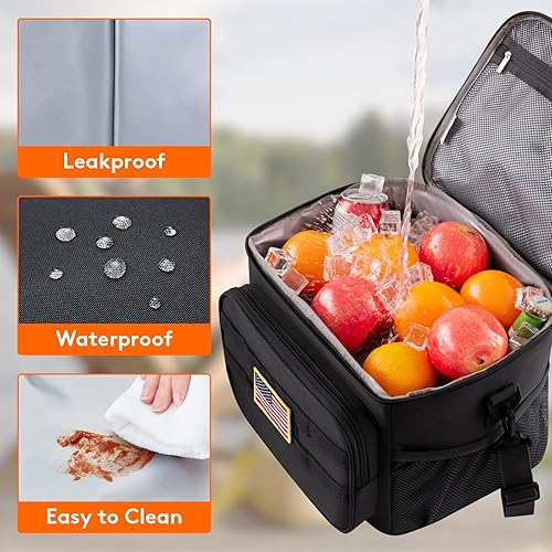 Miniatura 5 de Lifewit Lonchera táctica para hombres, bolsa de almuerzo aislada, 9L 12lata, color negro