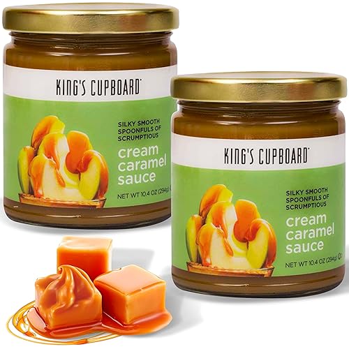 Miniatura 7 de King's Cupboard Salsa de caramelo crema - La salsa perfecta para helado, salsa de frutas, cobertura de postres, llovizna de caramelo para café, sin
