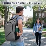 MATEIN Laptop Backpack, 17 inch Business Flight Approved Carry on Backpack, TSA Large Computer Backpack for Men Women with Trolley Sleeve, College School Tactical Book Bag, Grey