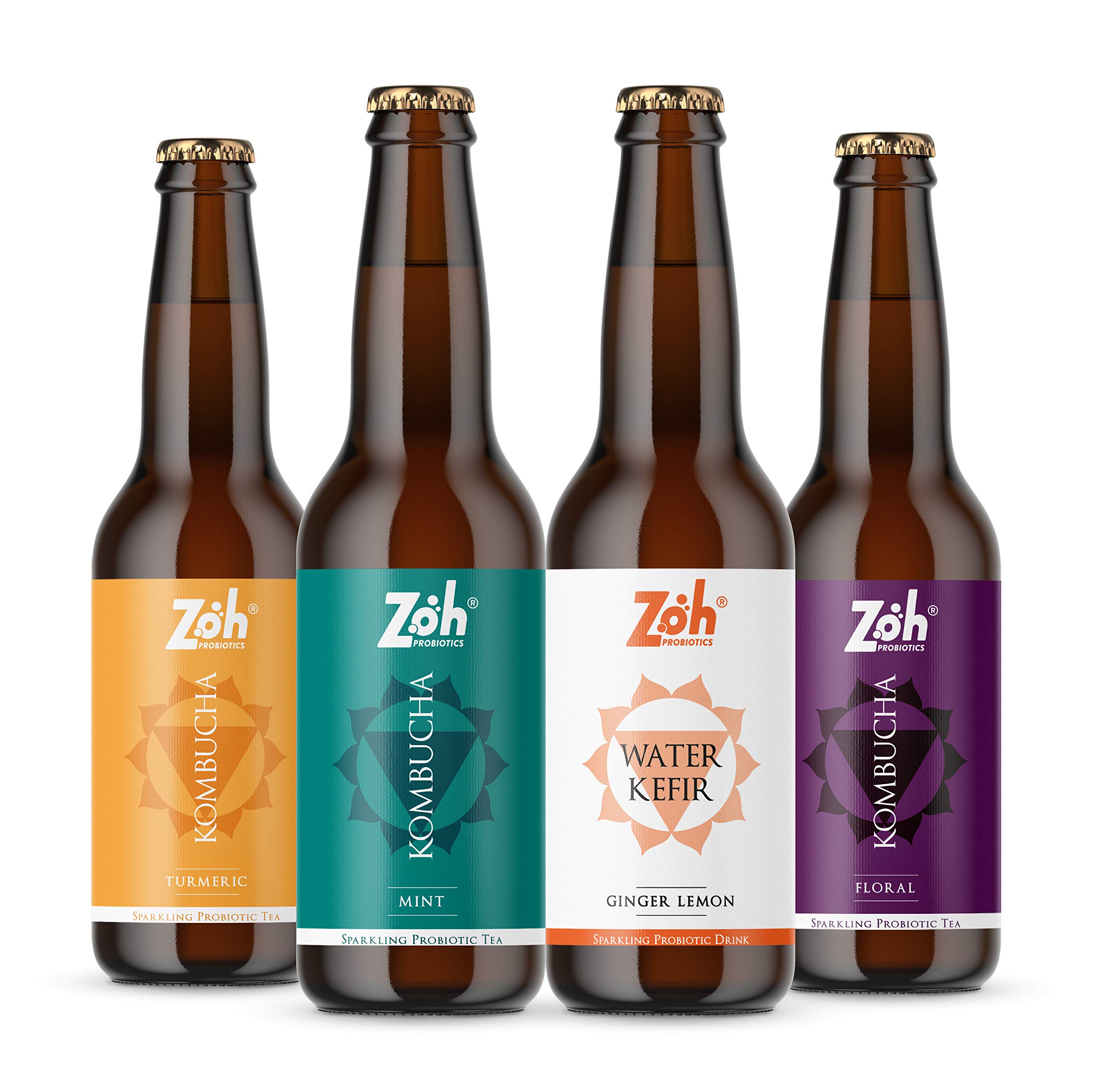 Zoh Probiotics Liquid Kombucha: Variety Pack(330MG,Pack Of 4)Floral,Mint,Turmeric Kombucha,& Ginger Lemon Water Kefir. Only Real Ingredients. No Nature-Identical Flavours. Unfiltered With Mother (B08ZFT595V) Amazon Price History, Amazon Price Tracker
