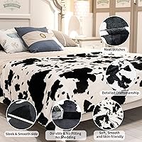 Vista 81 de Fleece Blanket King Size - Oversized Soft Plush Cow Print Throw, Full Size Blankets for Bed & Couch - Lightweight Cute Country Home Decor