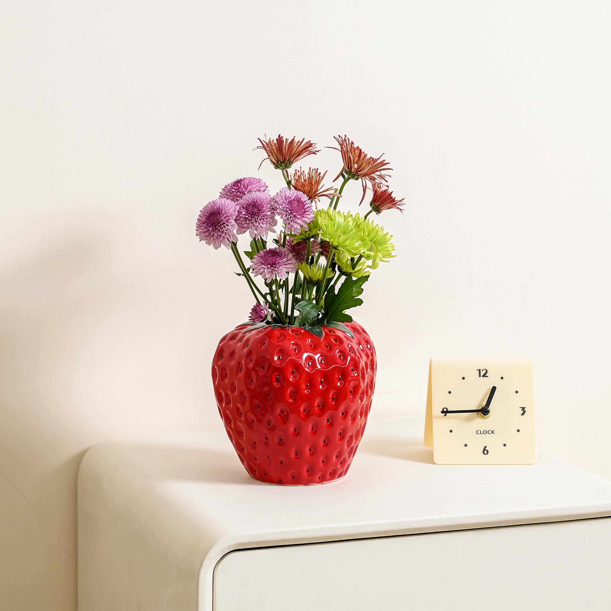 Buy AOMOONOA Red Strawberry Vase for Flowers, Decorative Ceramic