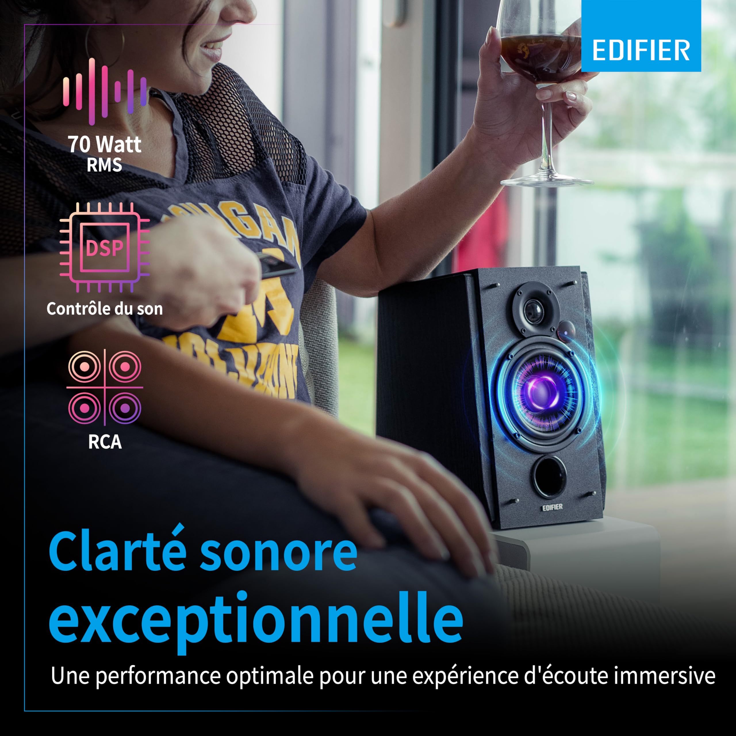 Edifier R1855DB 2-voies Noir Avec fil &sans fil 70 W