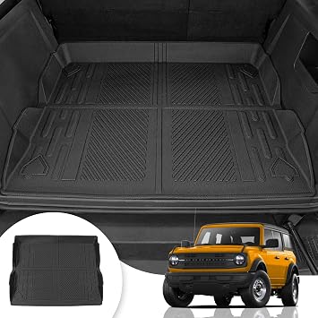 Cargo Mat Compatible with 2021-2025 2026 Ford Bronco | Not Compatible with Bronco Sport Trunk Mat All-Weather TPE Rear Trunk Tray Cargo Liner for Ford Bronco Accessories 4 Doors