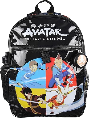 Miniatura 2 de Nickelodeon Avatar The Last Airbender Characters Aang Zuko Katara Sokka - Mochila de 5 piezas, botella de agua Icepack, Varios colores, Personajes
