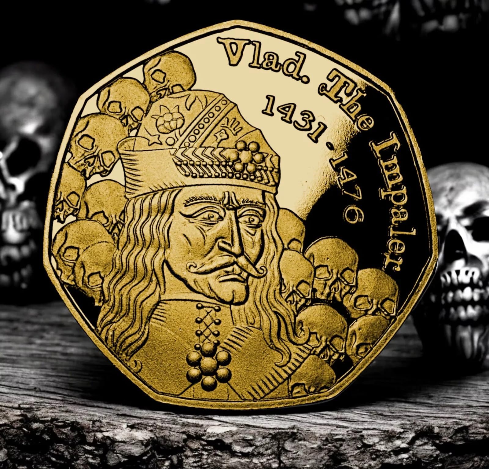 The Commemorative Coin Company Gold Vlad The Impaler 24Ct Commemorative. Dracula/Vampire Supernatural/Occult Transylvania/Wallachia. Gift/Present