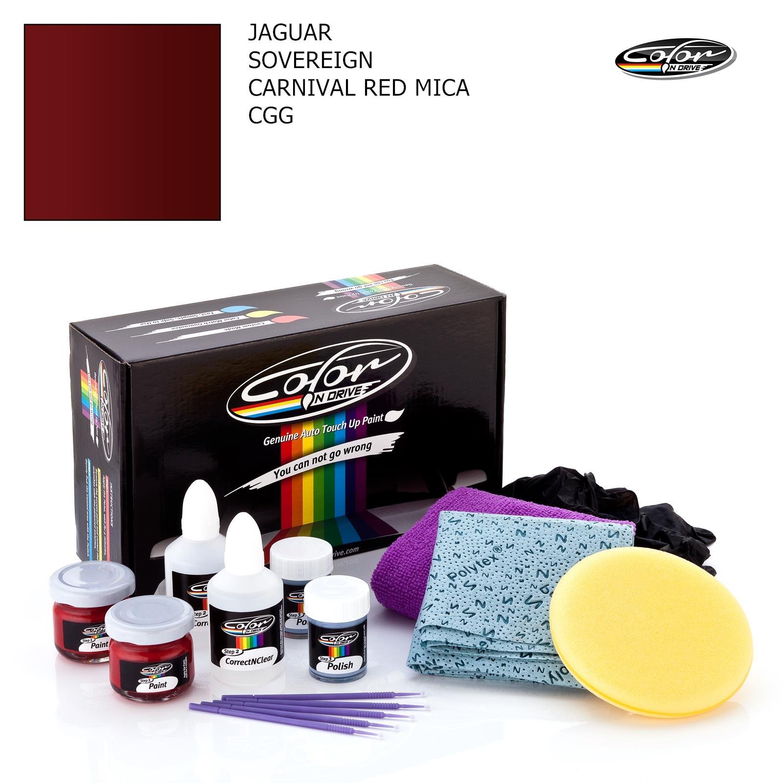 Jaguar SOVEREIGN/CARNIVAL RED MICA - CGG/COLOR N DRIVE TOUCH UP PAINT SYSTEM FOR PAINT CHIPS AND SCRATCHES/BASIC PACK