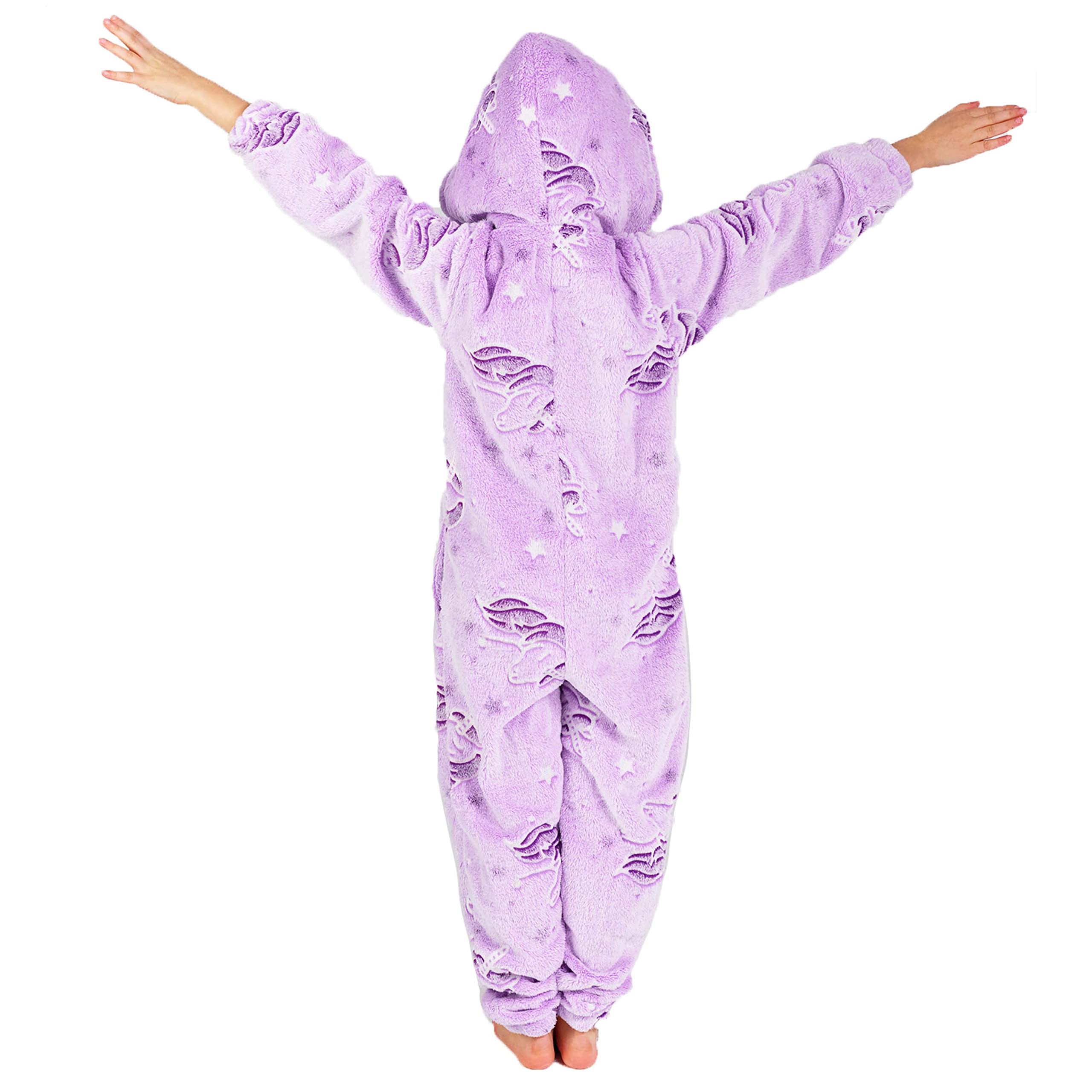 CityComfort - Pijama de Unicornios y arcoíris para niñas de 3 a 14 años de Edad, Brilla en la Oscuridad