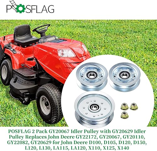 Miniatura 2 de POSFLAG Paquete de 2 poleas tensoras GY20067 con polea tensora GY20629 que reemplazan a John Deere GY22172, GY20067, GY20110, GY22082, GY20629 para