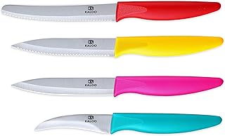 Paring Knife, Set of 4 Paring Knives Set With 2-Piece 4-inch Straight & Serrated Paring Knives, 3.5-inch Peeling Knife & ...