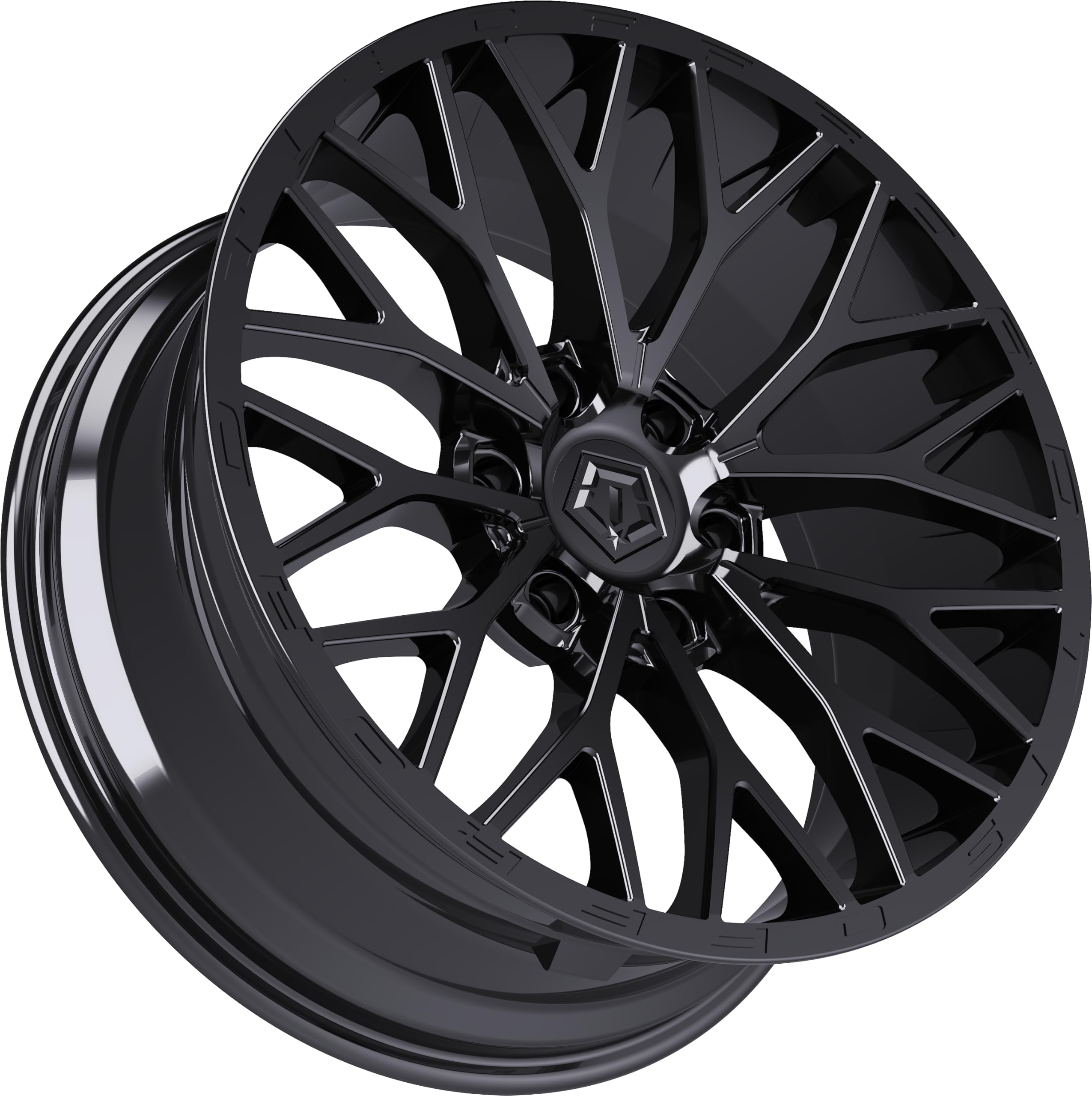 Amazon.com: TIS 566B 17X9 Gloss Black & Painted lip logo Wheel