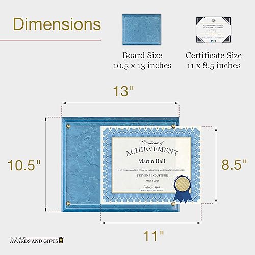 Miniatura 28 de SHOP AWARDS AND GIFTS Soporte para marco de certificado de 8.5 x 11 pulgadas, pantalla de placa de pared deslizante, tablero de 10.5 x 13 pulgadas
