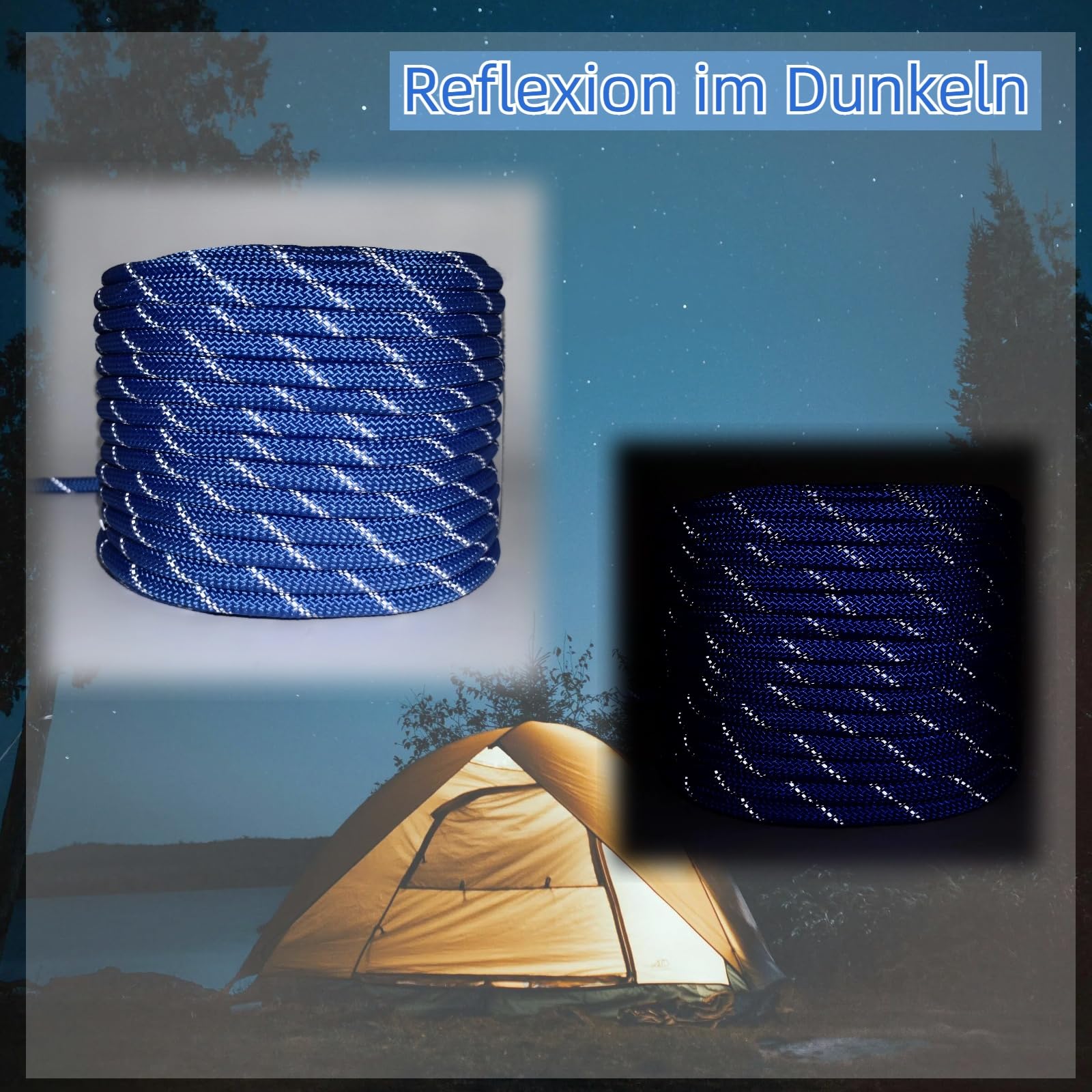 Cuerda de polipropileno paracord de 6 mm resistente al deshilachado, cuerda de nylon, cuerda para botes, cuerda de repuesto, cuerda para exteriores, cabo marino, azul, cuerda ppm para deportes