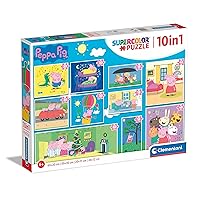 Clementoni - 20271 - Supercolor Puzzle Peppa Pig - Puzzle 10 In 1 Con 10 Immagini