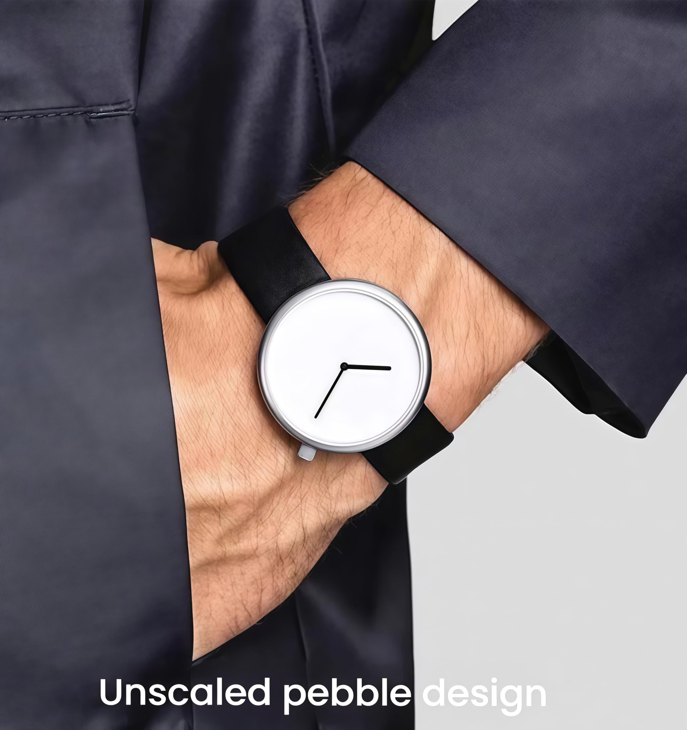 Gosasa Montre à quartz minimaliste unisexe - Cadran de 4 cm - Bracelet en cuir véritable - Ultra-mince 0,8 cm - Étanche jusqu'à 30 m - Simple - Analogique - Pour homme et femme