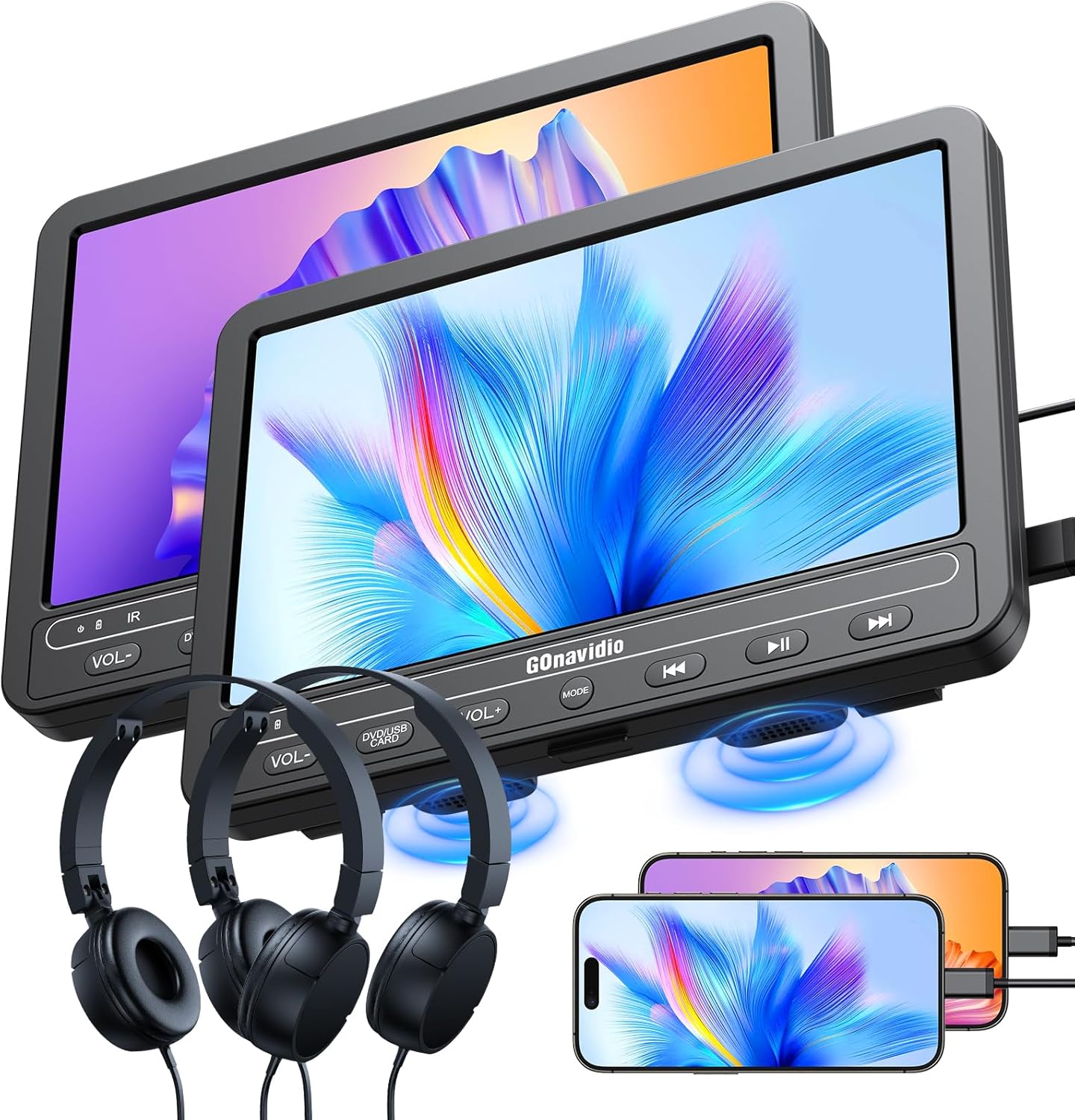 GOnavidio 10.1" Portable DVD Players with HDMI Input