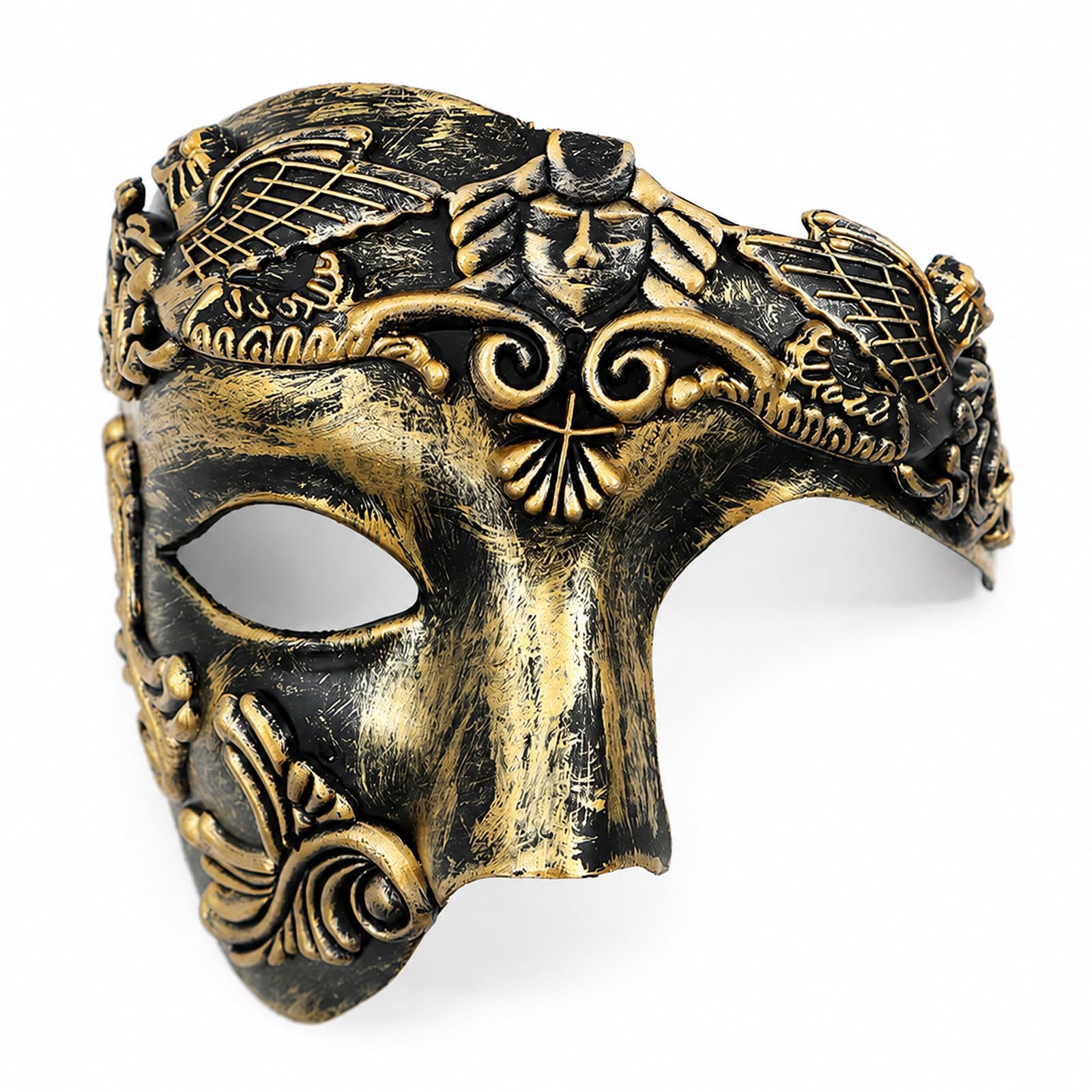 NoraGlaze Men's Phantom of the Opera Vintage Half-Face Masquerade Mask