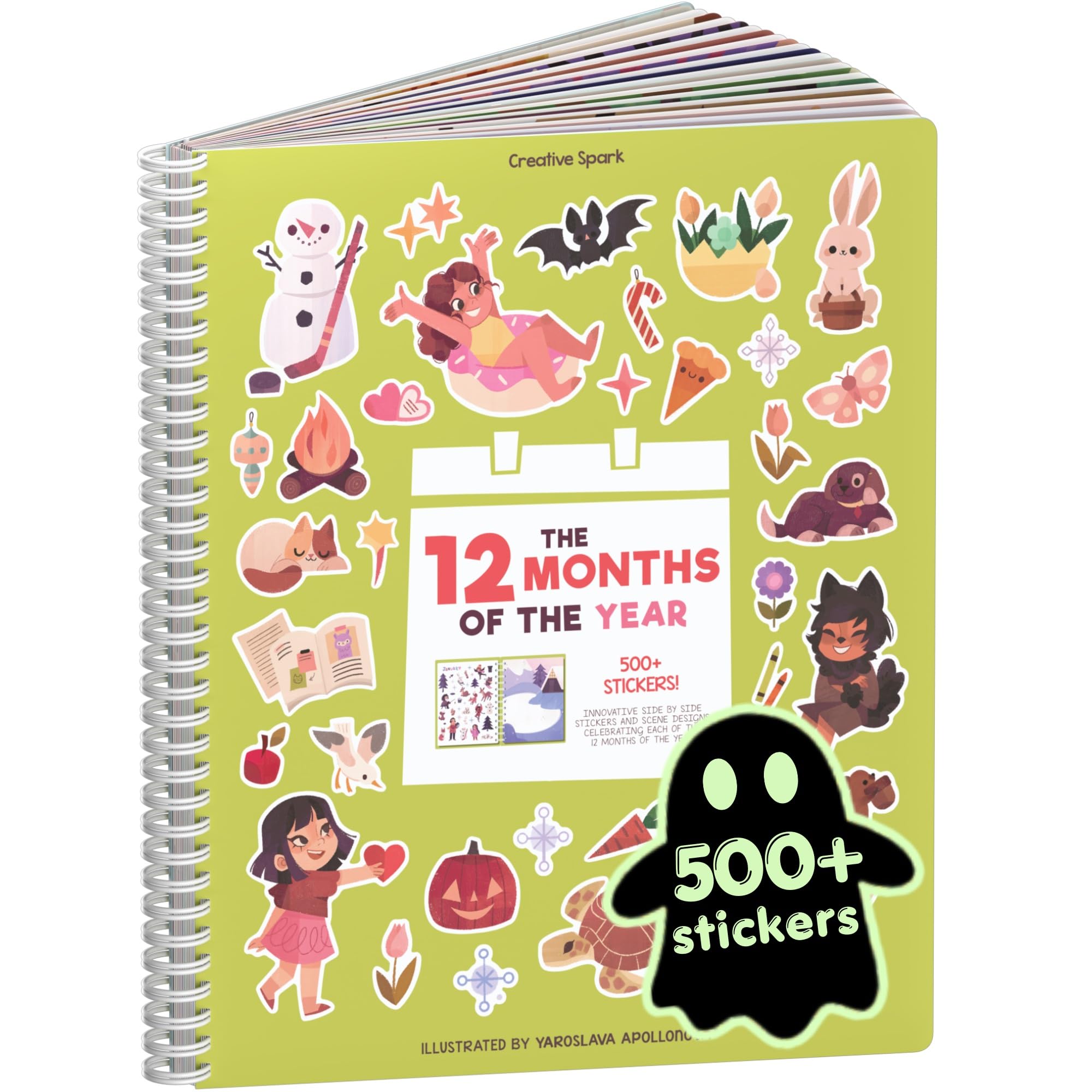 Cupkin 12 Months of the Year Coloring &amp; Sticker Book | 500+ Stickers