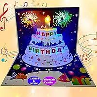 Vista 20 de Tarjetas de Cumpleaños 3D Desplegables Hechas a Mano con Sobres para Hermana/Mamá/Esposa/Niños/Niño/Niña/Amigo (Paquete de 3)