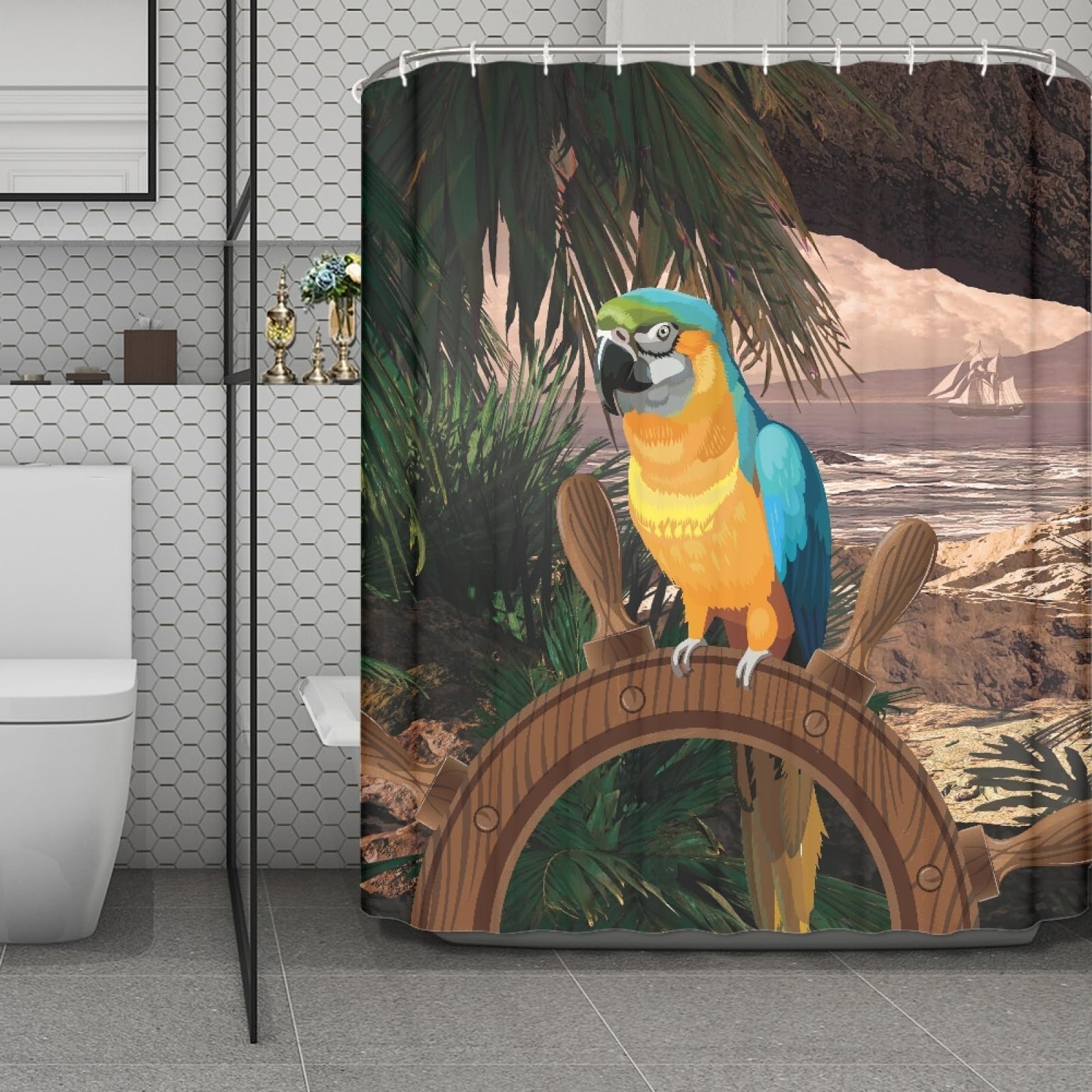 Rideau douche anti-moisissure et lavable pour éviter l'eau au sol 180x200