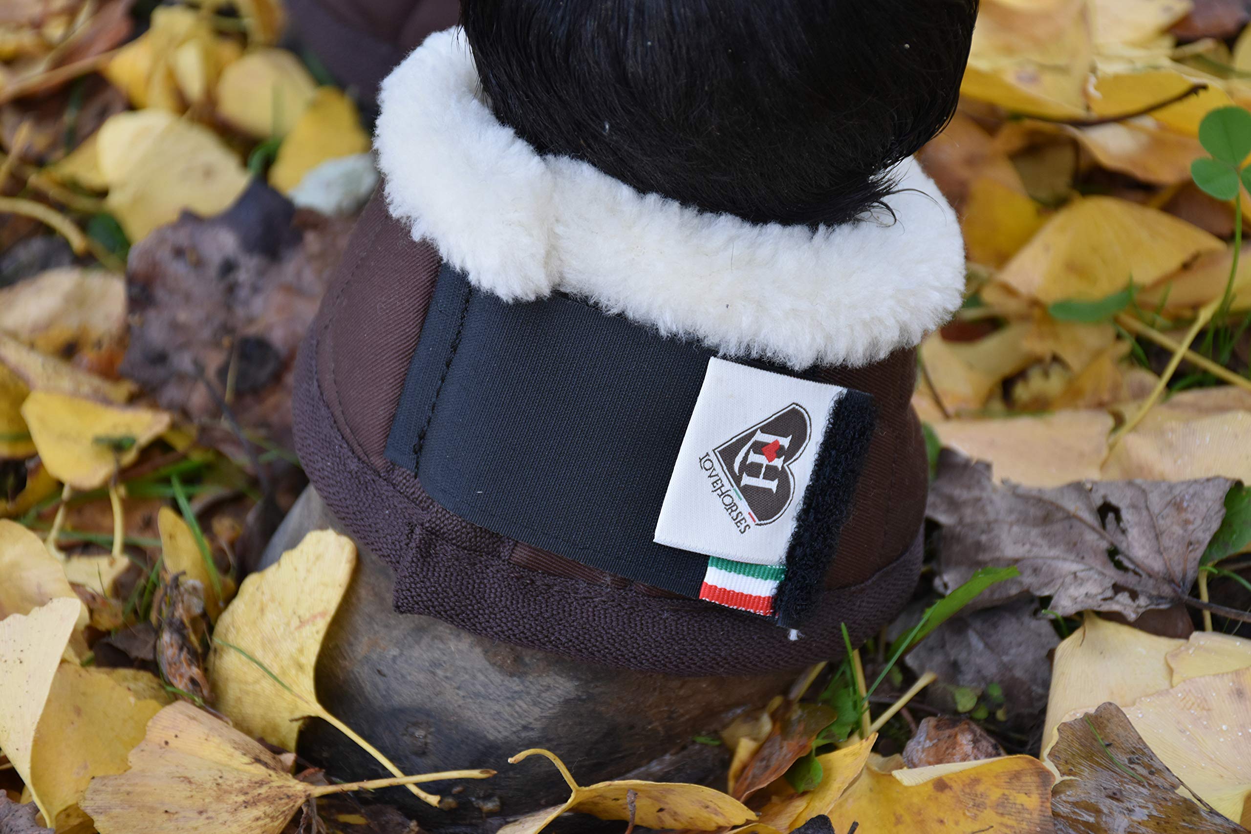 LOVEHORSES Ocieplacz do koronek z ekologicznej ceramiki. Stymuluje wzrost podkowy. Standard 100 certyfikowany przez Oeko-TEX® - 100% Made in Italy (ciemnobrązowy - duży)