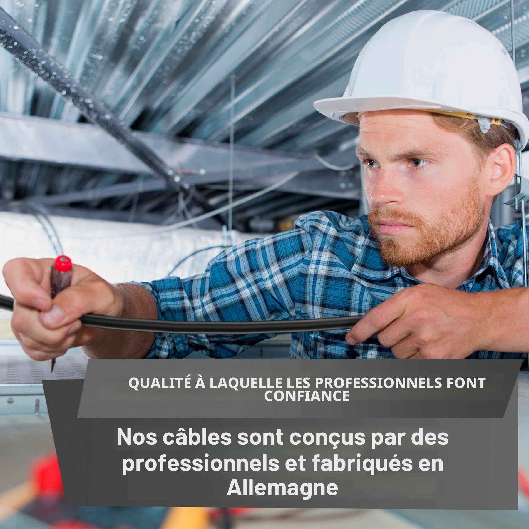 MAS Premium Câble d'alimentation en caoutchouc H05RR-F 4G 0,75 mm² - De 5 à 100 m - Pour appareils manuels et appareils légers (50 m)